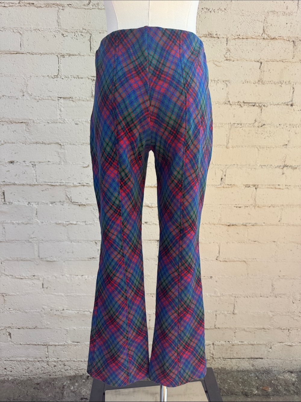 Anthropologie Maeve The Margot Kick-Flare Cropped Pants Plaid Edition Size XS - Picture 8 of 16